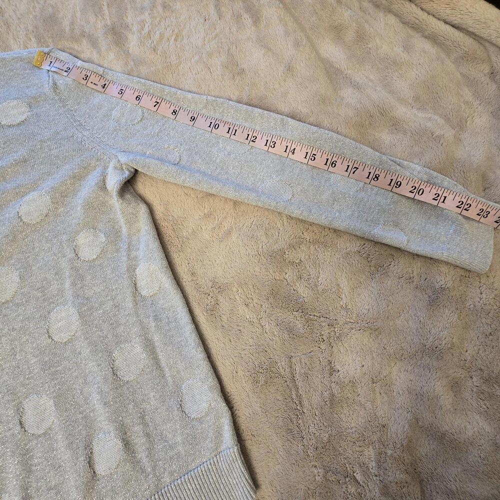 Liz Claiborne Women's Gray Metallic Silver Long Sleeve Pullover Sweater Size L - Picture 6 of 7